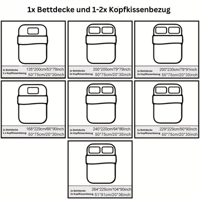 GridLuxe Duvet Set - Ganzjährig Getuftete Gitterbettwäsche