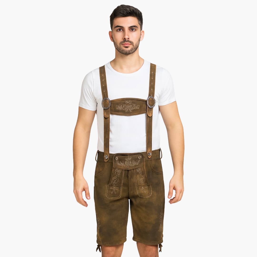Bestickte Trachtenhose mit Hosenträgern für Herren - Oktoberfest 2025