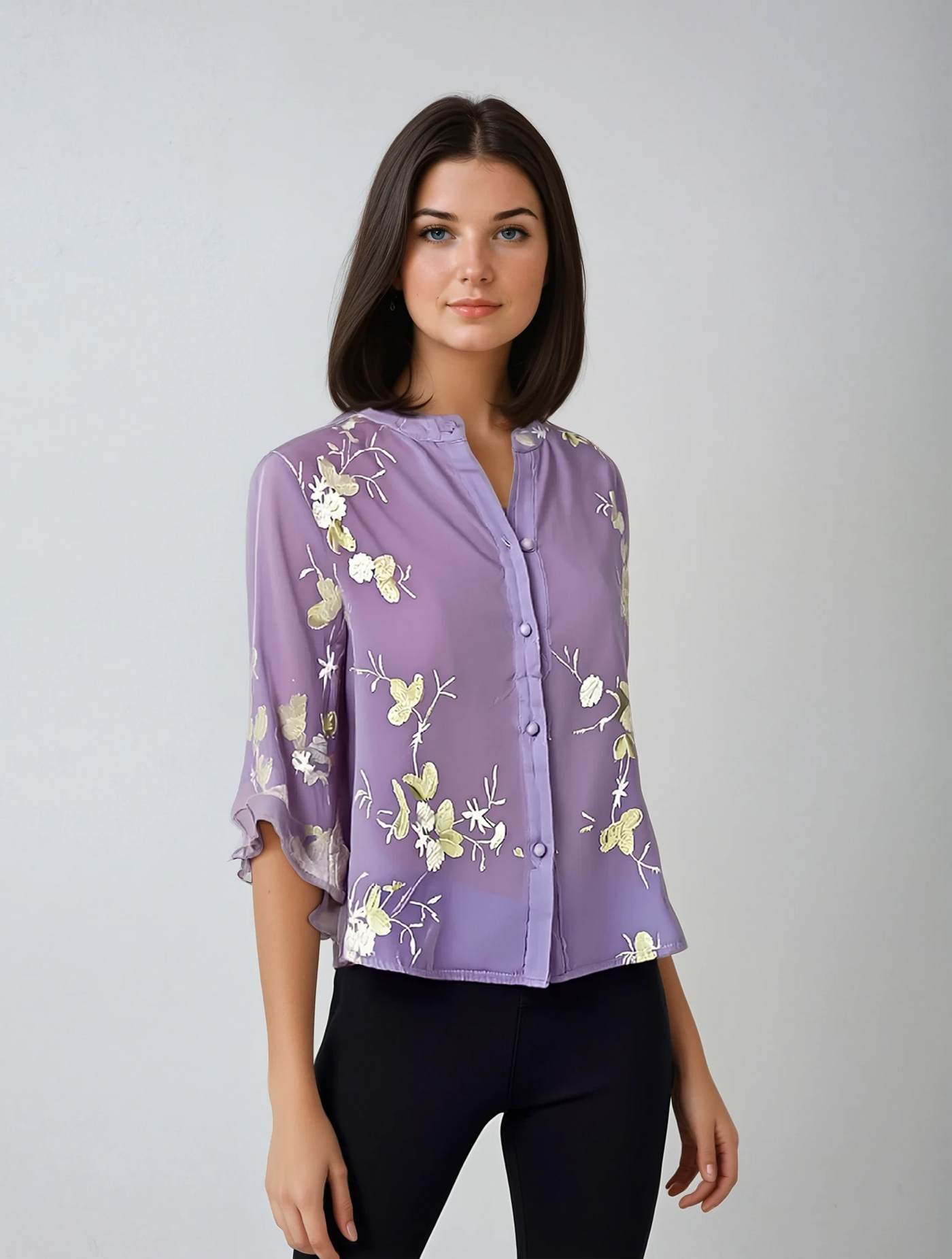 Mayfair™ | Besticktes Baumwoll Top mit eleganten Details