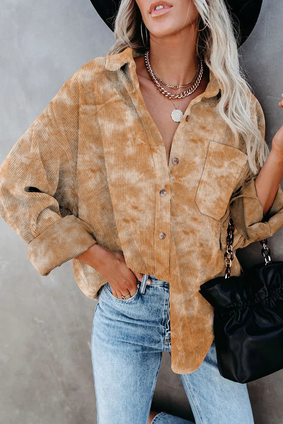 Lily Batik-Cordhemd Damen – Trendig und Lässig