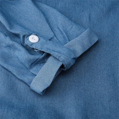 Lockeres Jeanskleid mit Knöpfen für Damen