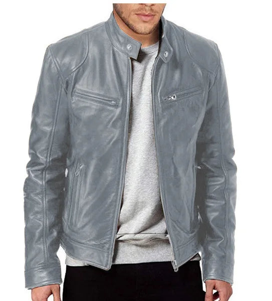 Stilvolle Biker Herren Lederjacke