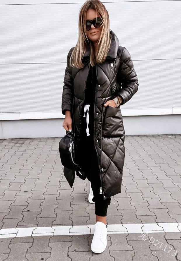 Lange Steppjacke für Frauen