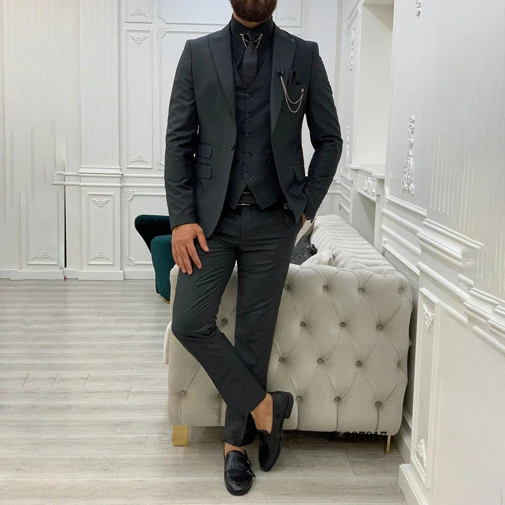 3 Teiliger Hochzeitsgastanzug Für Herren | Slim Fit