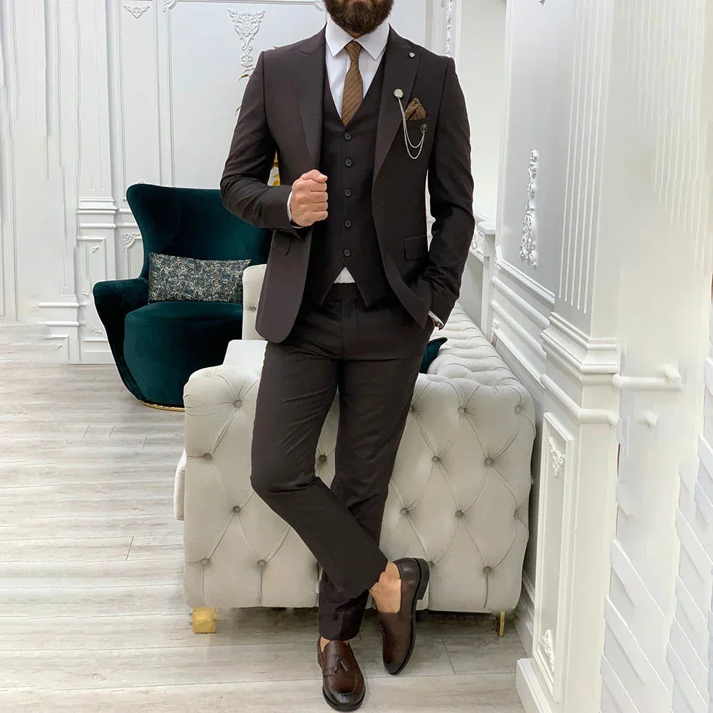 3 Teiliger Hochzeitsgastanzug Für Herren | Slim Fit