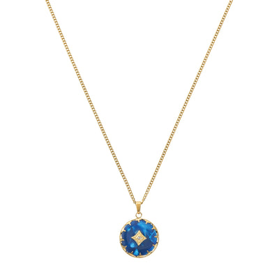 Blaue Anhänger Halskette mit elegantem Design für Damen