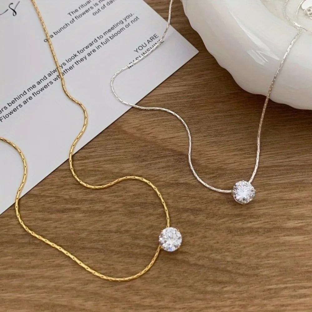 Cléa Moissanit Edelstein-Halskette