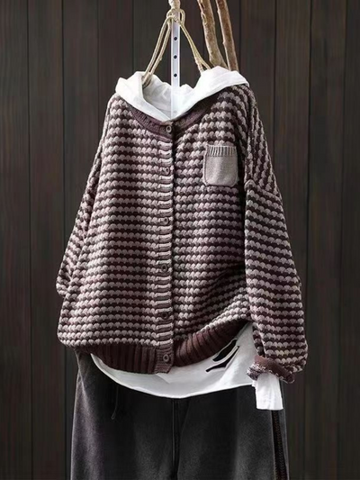 Celine | Strukturiertes Gestricktes Cardigan