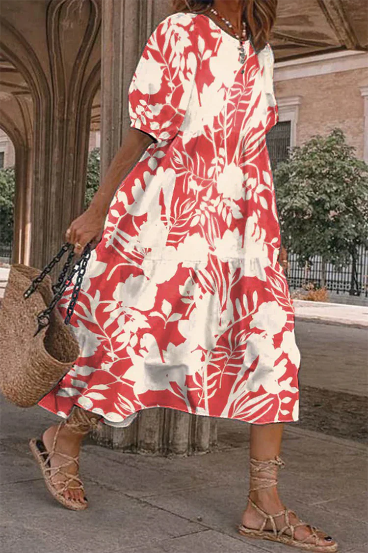 Kleid mit flatterndem Rock, ideal für einen femininen und romantischen Look