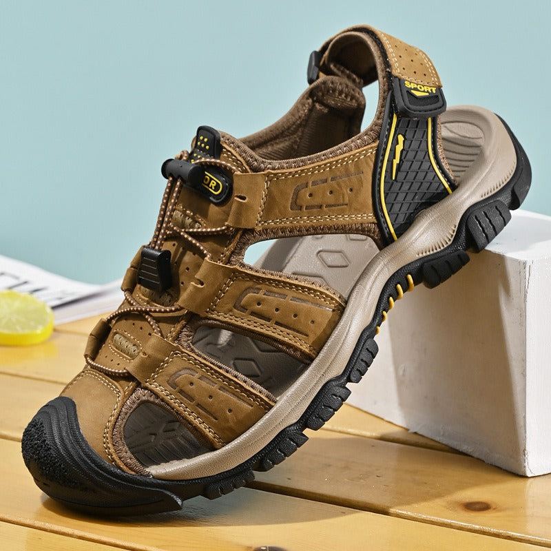 Herren Outdoor Sandalen braun atmungsaktives Leder - Dakar