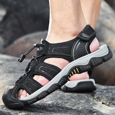 Herren Outdoor Sandalen braun atmungsaktives Leder - Dakar