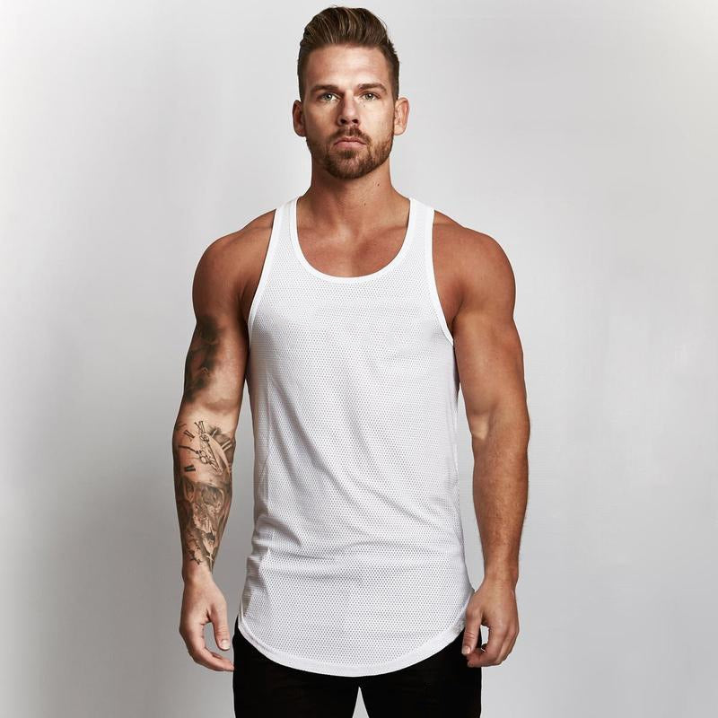 Atmungsaktives Mesh-Sport-T-Shirt ohne Ärmel für Herren - Marco