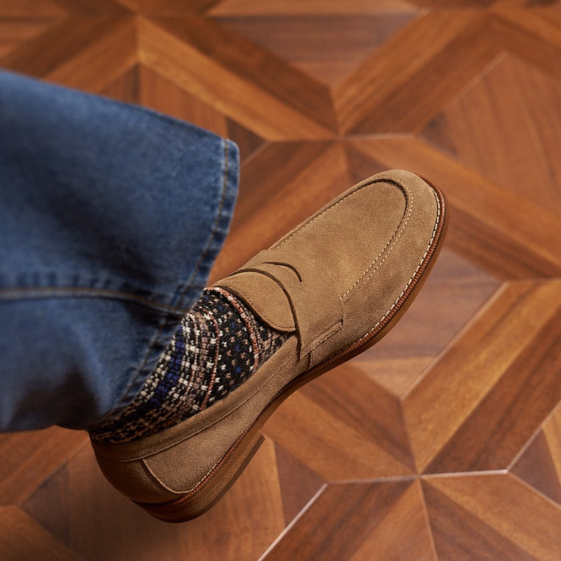 Klassische braune Herren-Slipper aus echtem Leder - Whitmore