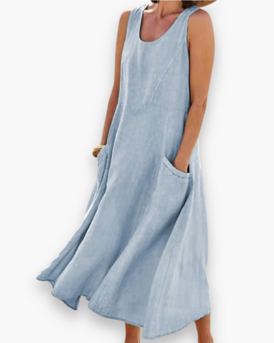 Damen Luftiges Sommerkleid | Bequem Midi Kleid