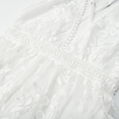 Damen Strandkleid Mit Blumenstickerei | Mini