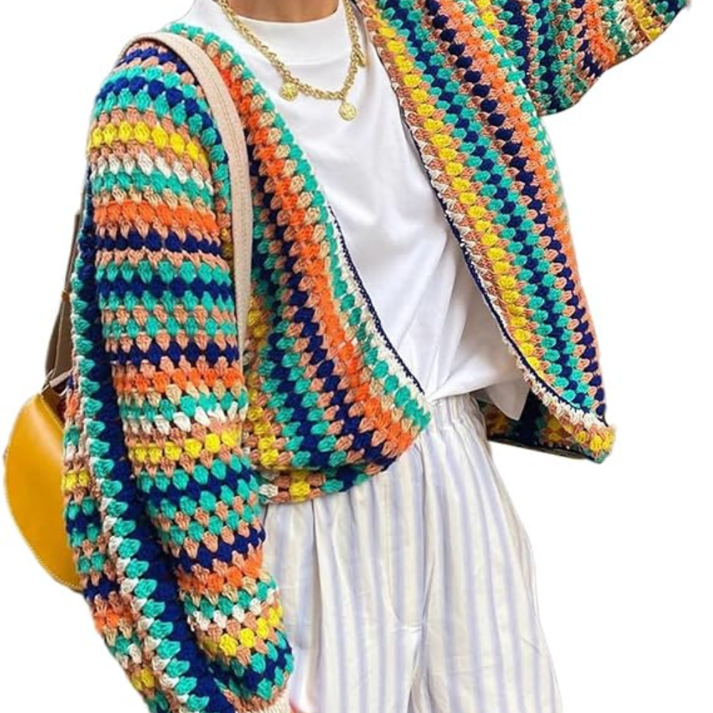 Sunshine – Oversize Strickjacke im Boho-Stil für Damen