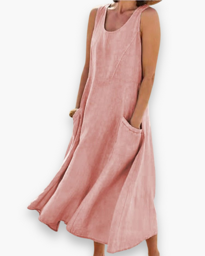 Damen Luftiges Sommerkleid | Bequem Midi Kleid