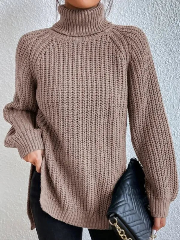 Strick-Rollkragenpullover für Frauen