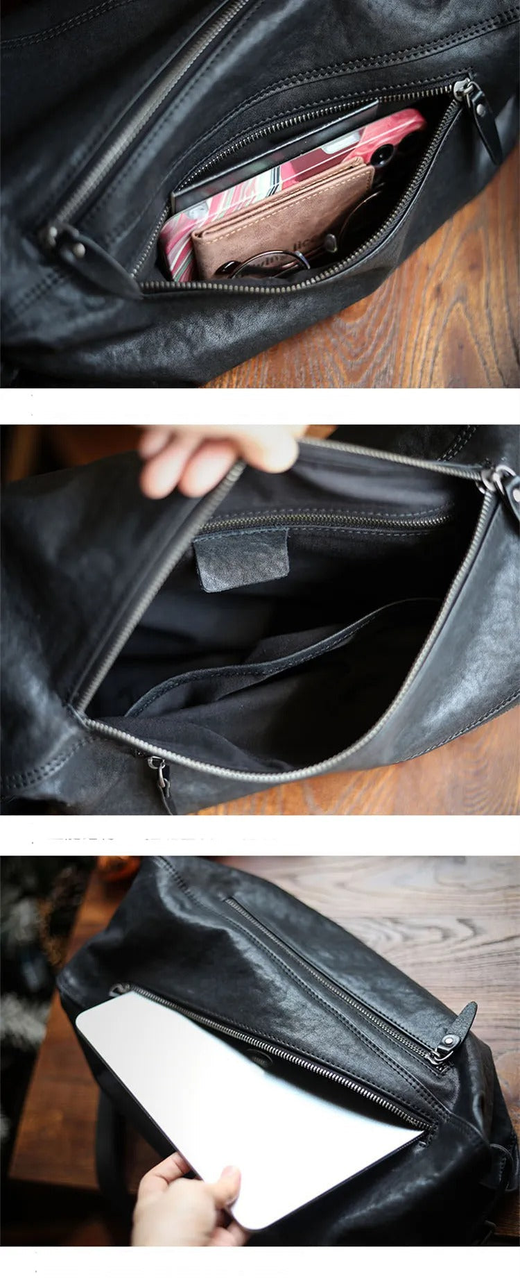 Herrenrucksack mit diagonalen Reißverschlüssen im urbanen Stil - Gael