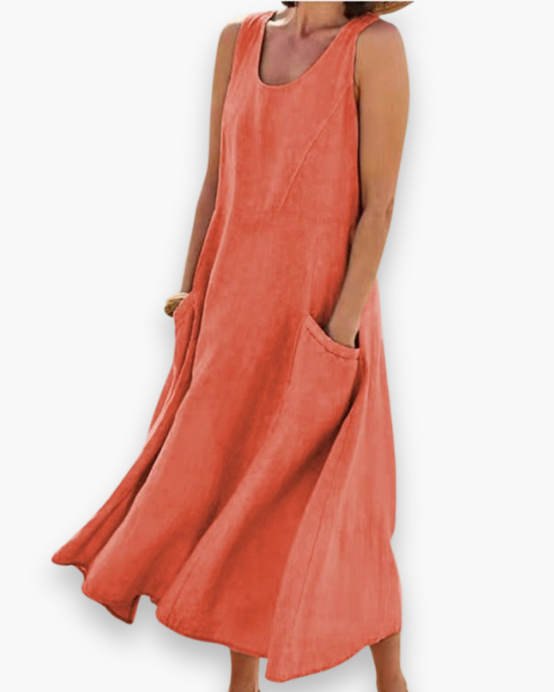 Damen Luftiges Sommerkleid | Bequem Midi Kleid