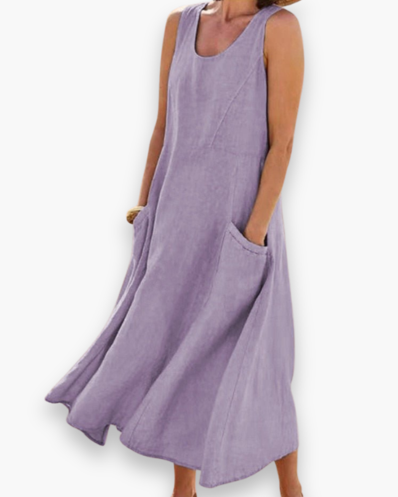 Damen Luftiges Sommerkleid | Bequem Midi Kleid