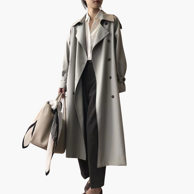 Damen Trenchcoat mit Reverskragen und Doppelknöpfen