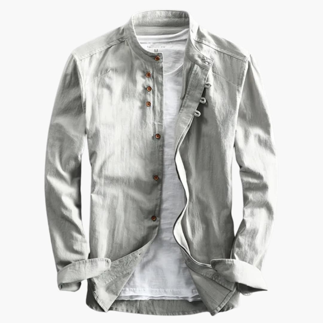 Stehkragen Hemd für Herren - Minimalistisch, Elegant & Casual