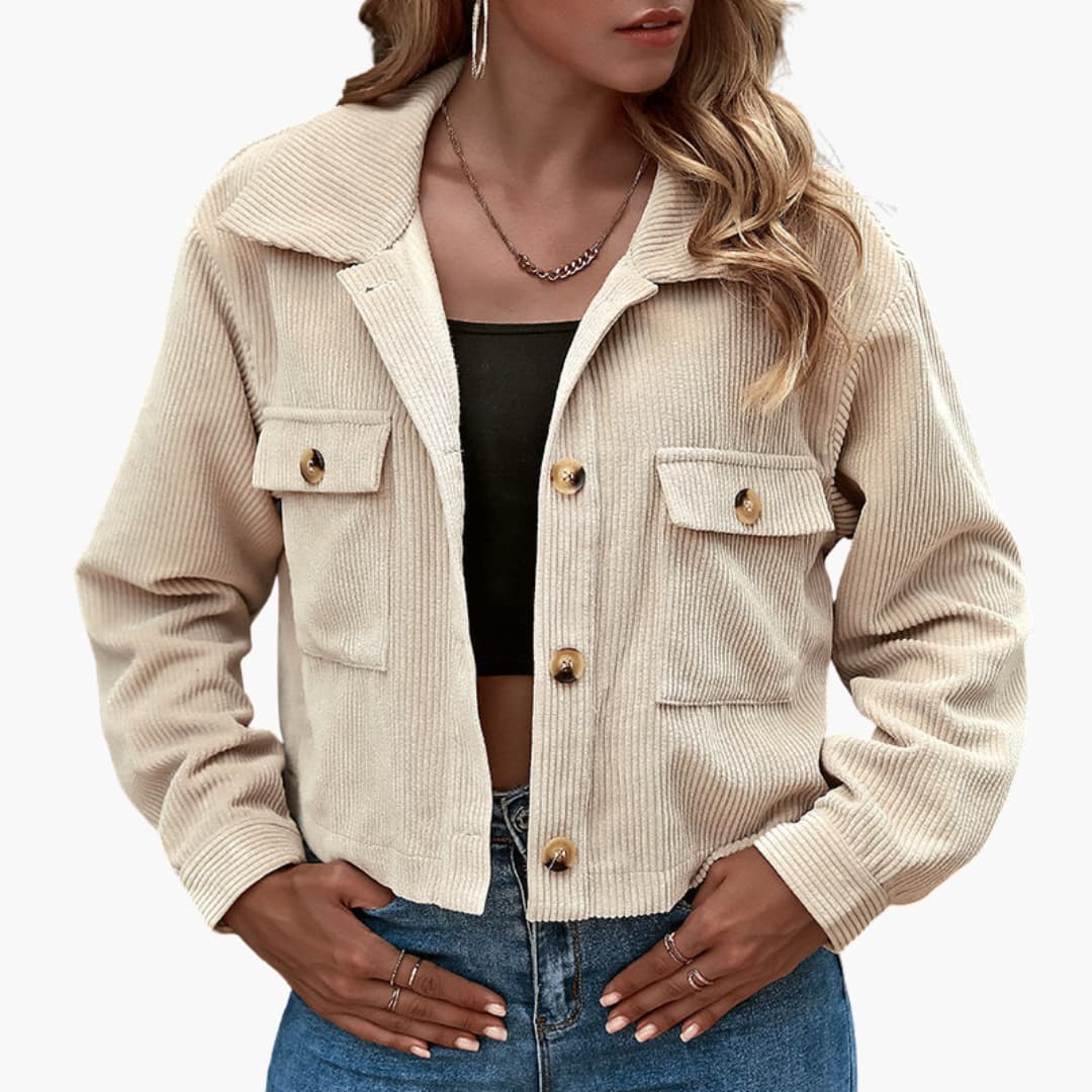 Button Closure Übergangsjacke für Damen