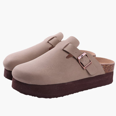 Geschlossene Clogs - Damen Komfort mit Riemen und Fußbett