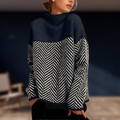 MARY - Zweifarbiger Oversize-Pullover