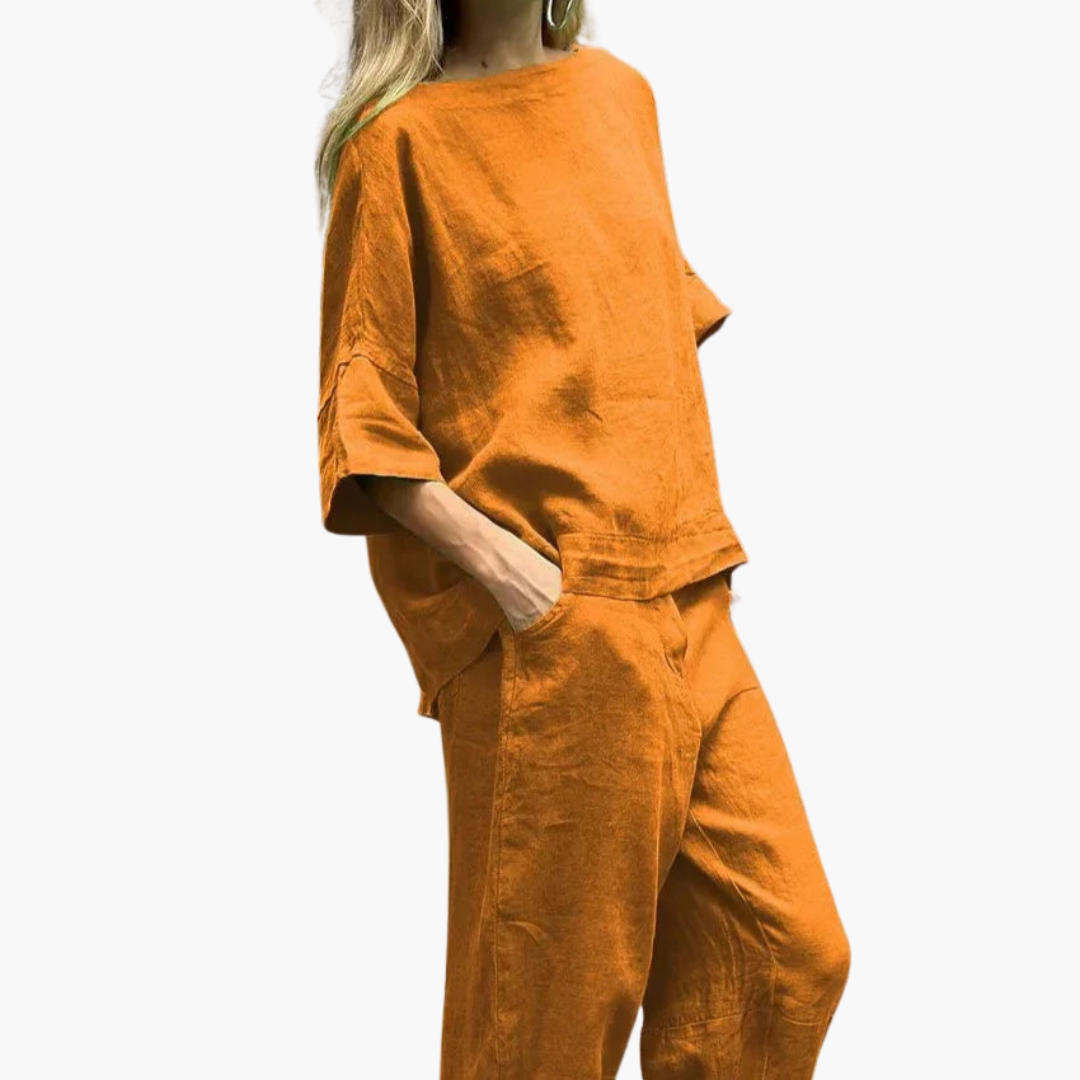 Zweiteiler Set Damen - Crop Top & Cropped Hose für den Sommer