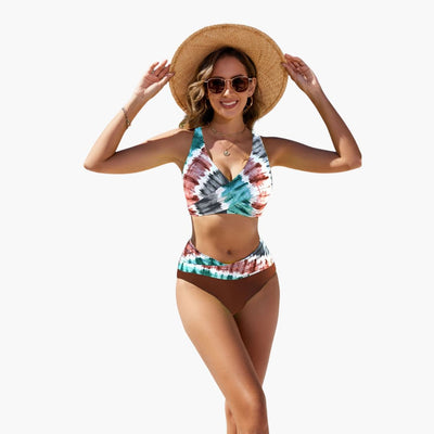 Eleganter Crossover-Bikini - Damen Zweiteiler für den Sommer