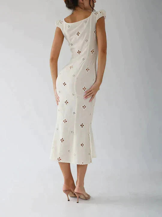 Weißes Maxikleid aus hochwertigem Stoff für festliche Anlässe für Frauen