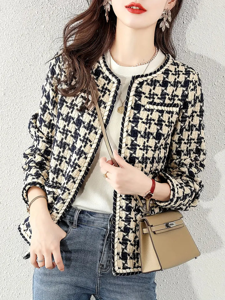 Gemusterter Blazer mit modernem Schnitt für Frauen