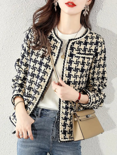 Gemusterter Blazer mit modernem Schnitt für Frauen