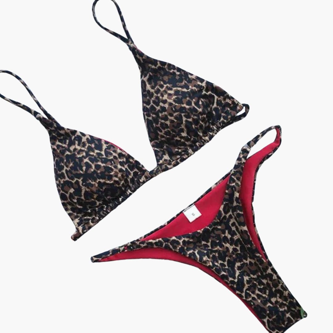 Leopard Bikini - Damen High-Waist Zweiteiler mit Stil