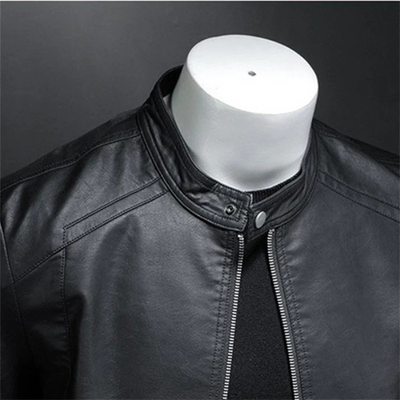 Wasserdichte Schwarze Bikerjacke Für Herren | Slim Fit
