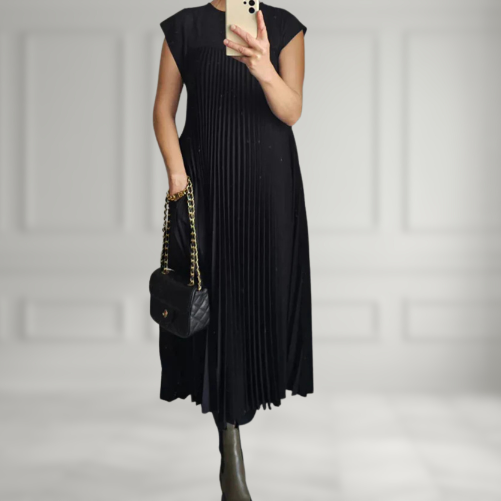 Ellahe | Plissiertes Maxikleid in Anthrazit