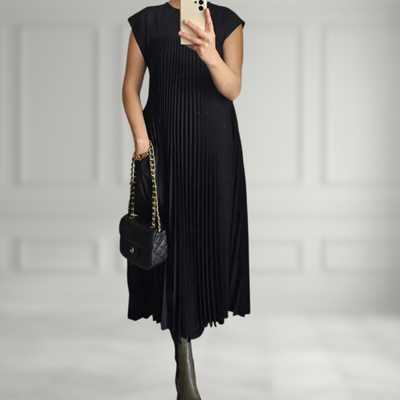 Ellahe | Plissiertes Maxikleid in Anthrazit