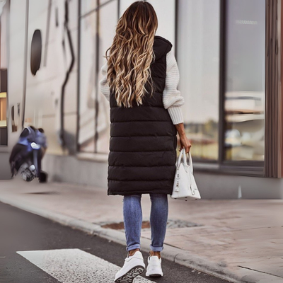 Weste Damen Mit Kapuze | Knielange Steppoptik