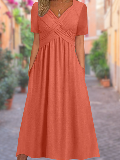 Crisscross Oberteil V-Ausschnitt Kleid für Damen