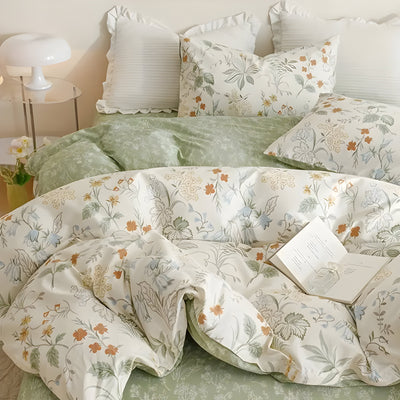 SpringBreeze Bettdecken-Set - 3-teiliger Floral-Bettdeckenbezug