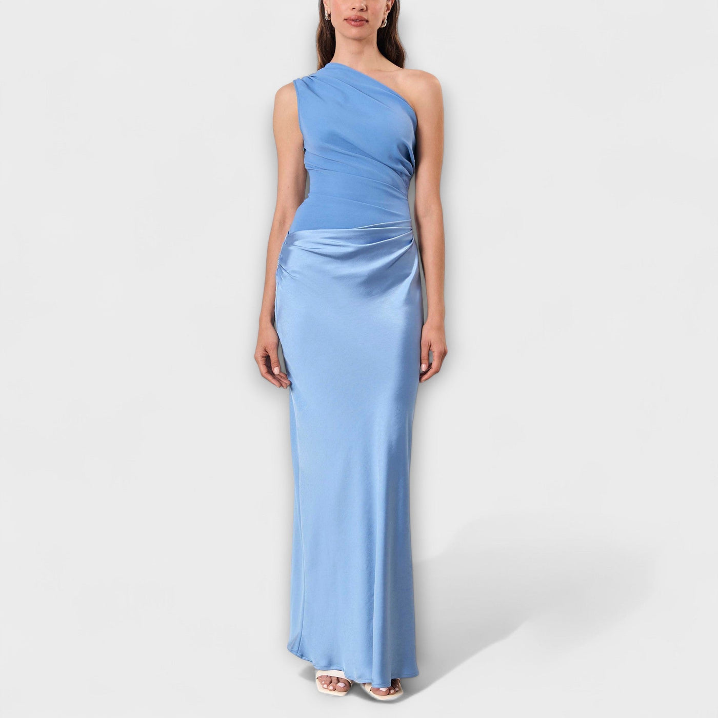 Elissa | Elegantes Ein-Schulter Falten Maxi Kleid