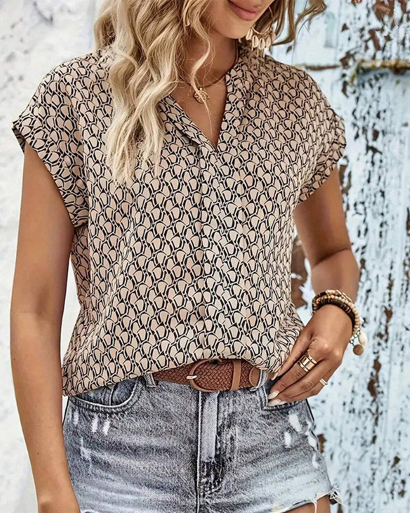 Bluse mit V Ausschnitt und elegantem Schnitt für Damen