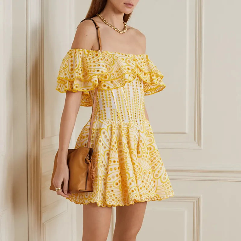 Hanna - Halbtransparentes Kleid mit geraffter Schulterpartie