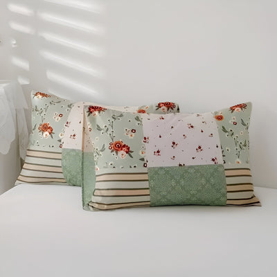 GeoBloom Duvet Set - Elegantes Floral & Geometrisches Bettbezugsset