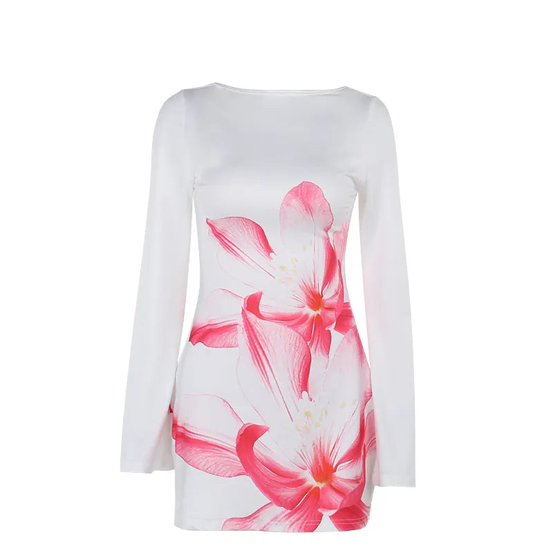 Chiara - Fashion Schlankes Blumenkleid mit langen Ärmeln Frauen