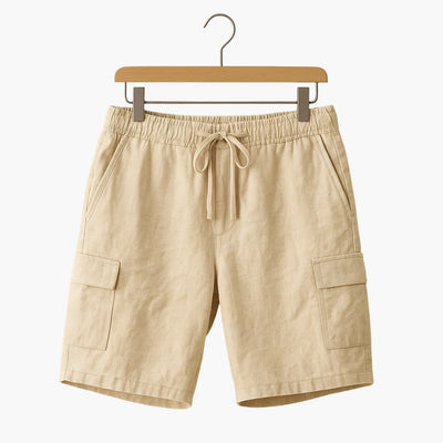 Herren Leinen Sommer Shorts mit Cargo- und Seitentaschen
