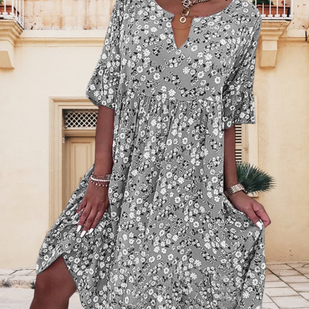 FLORANTINE - Blumiges Midikleid in Pink – Der Sommer zum Anziehen