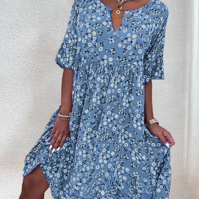 FLORANTINE - Blumiges Midikleid in Pink – Der Sommer zum Anziehen